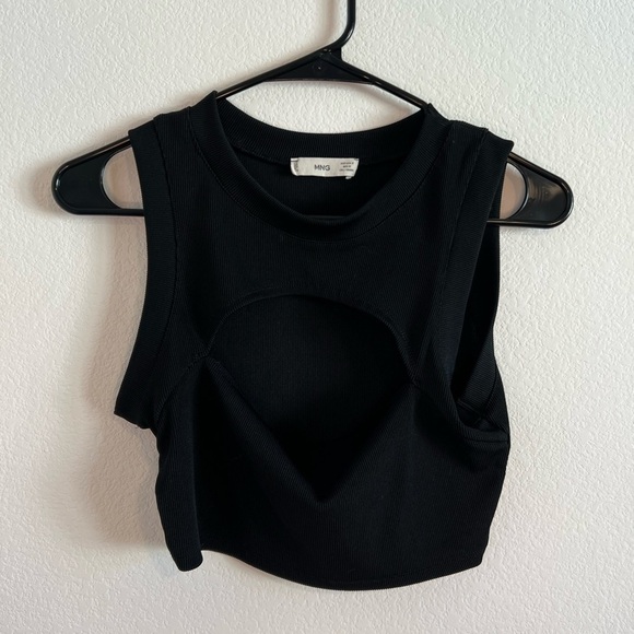 Mng Women's White Ribbed Crop Top - Size M - Picture 2 of 8